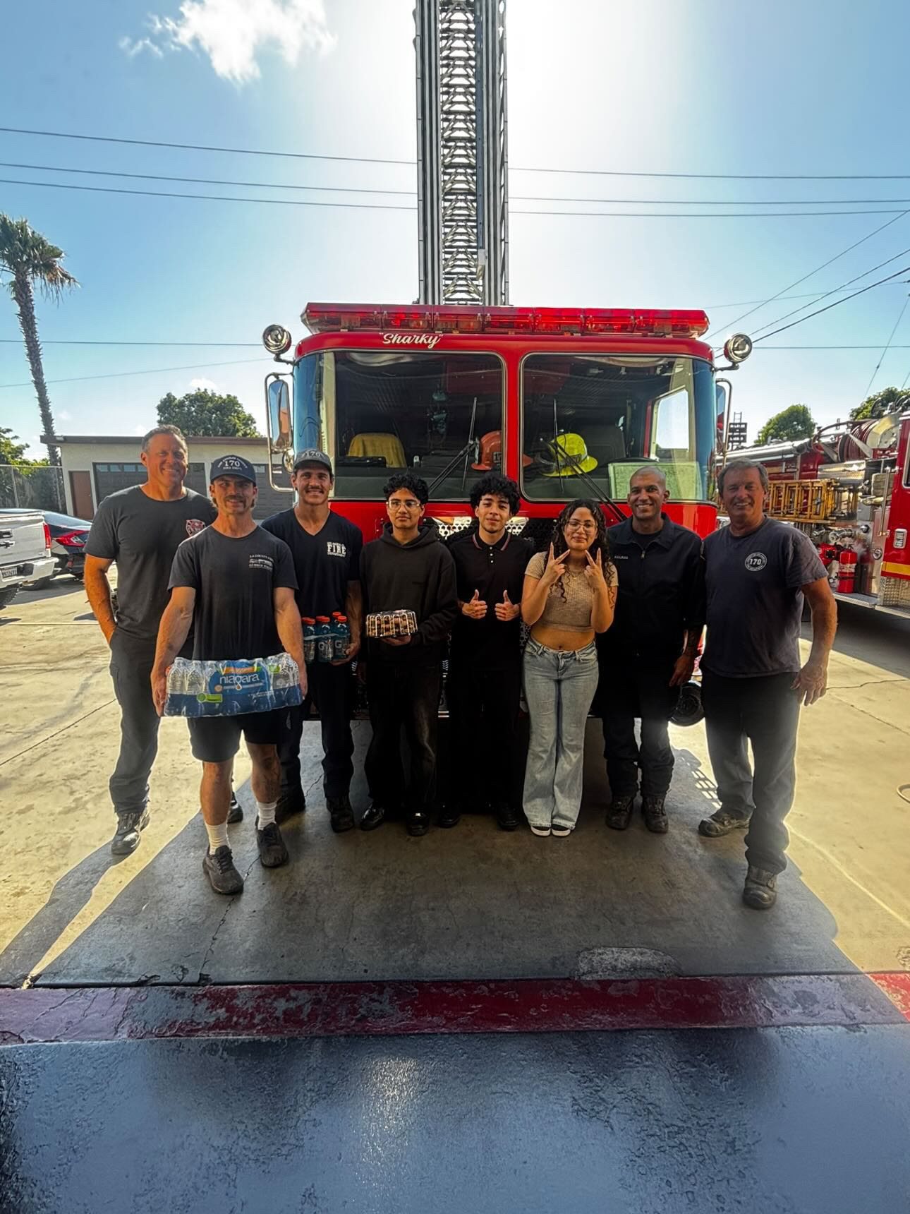 Project Pulmonary students with firefighters