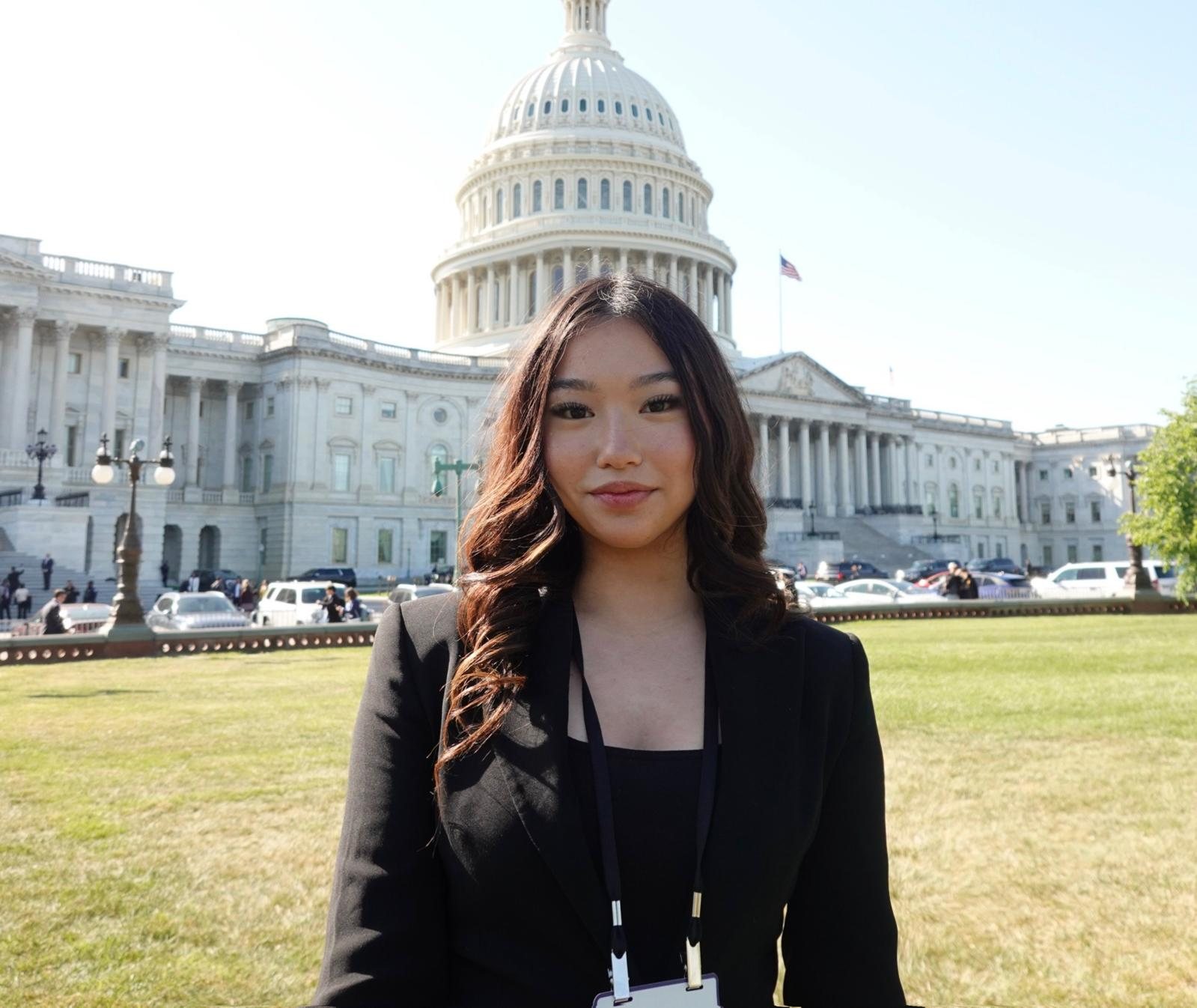 Elena, Project Pulmonary co-founder, at the U.S. Capitol